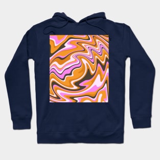 Colorful Liquid warp Abstract Swirl - Pink and Orange Hoodie